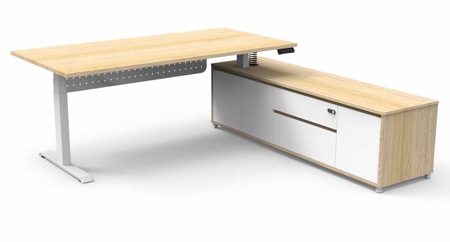 Boost+ Height Adjustable Executive Desk - with Modesty